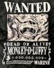 New Size XS Men's ONE PIECE Wanted Monkey D Luffy Back Print Thick Winter Zip-Up Hooded Sweater Lined In Faux Fur - 3