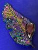 Luxury Colorful Botanical Flower Brooch Purple Smalll Cabs and Pear Shape at Side Lovely Teal Accents Approximately 2.5 x 1&rsquo;&rsquo; - 5