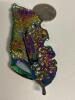 Luxury Colorful Botanical Flower Brooch Purple Smalll Cabs and Pear Shape at Side Lovely Teal Accents Approximately 2.5 x 1&rsquo;&rsquo; - 6