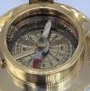 New 2.5" Solid Brass Combination Sundial & Compass in Wooden Box - 4