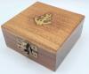 New 2.5" Solid Brass Combination Sundial & Compass in Wooden Box - 6