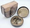 New 2 ⅝" Solid Brass Combination Sundial & Compass in Leather Pouch