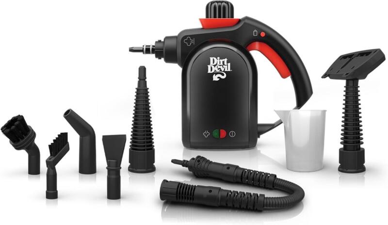 Refurbished 48 hour warranty Dirt Devil 7-in-1 Portable Handheld Steamer, with Specialized Multi-Surface Cleaning Tools, Steam Control, Powerful Chemical Free Cleaning, Lightweight