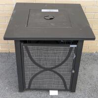As-New with some dents, scuffs For Living Bluebay Outdoor Fire Pit Table, Square, 40,000 BTU, Black#085-1577-0, Retails $369.99 [48 Hour R&T Warranty, See Description] 25" &times; 25" &times; 26"