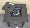As-New with some dents, scuffs For Living Bluebay Outdoor Fire Pit Table, Square, 40,000 BTU, Black#085-1577-0, Retails $369.99 [48 Hour R&T Warranty, See Description] 25" &times; 25" &times; 26" - 2