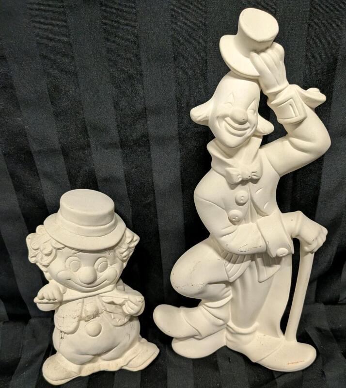 2 Ceramic Clown Figures. Tallest Measures 12.5".