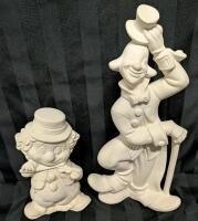 2 Ceramic Clown Figures. Tallest Measures 12.5".