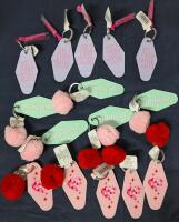 15 New Motel-Style Keychains With PomPoms / Tassels "Self Love Club", "Magical" & Disco Heart, Tags 3.5" Tall