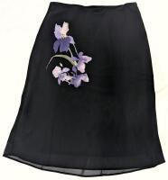 New Size SM (4-6) Women's SCOOP Lined Gauzy Floral Print Pull-On Bias Skirt
