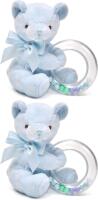 2 New Bearington Baby 5" Tall Polky Plush Teddy Bear Shaker Rattle Toy 198626