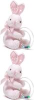 2 New Bearington Baby 5" Tall Cottontail Plush Bunny Shaker Rattle Toys 197101