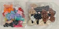 30+ Decorative Clip-On Mini Bow Ties, Largest is 2.25&rdquo; x 1.5&rdquo;