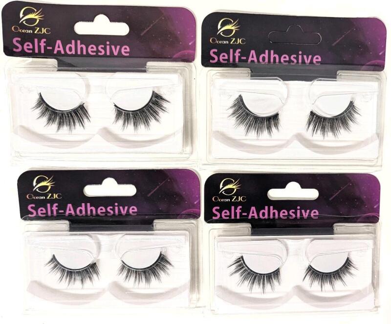 4 New Pairs Ocean ZJC Self-Adhesive False Eyelashes Natural Look (A104)