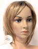 New 12" Long Ash Blond Highlights & Brown Synthetic Hard Front Wig With Bangs - 2