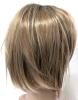 New 12" Long Ash Blond Highlights & Brown Synthetic Hard Front Wig With Bangs - 3