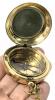 New Brass Pocket Compass Push Button Pocket Compass, 1.8" Diameter on 10" Long Chain - 3