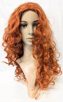 New 25" Long Curly Wavy Ginger Synthetic Hard Front Wig