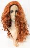 New 25" Long Curly Wavy Ginger Synthetic Hard Front Wig