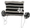New Kids/Teens Knit Removable Star Clip Winter Hat With Pom Poms