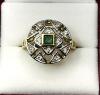 Gold Plated Sterling Silver Natural Emerald (0.50ct) with Natural White Topaz (0.12ct) Ring, Size 8, W/A $400.00. Emerald is the birthstone for May. with appraisal