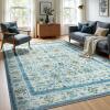 New 5x7 Zentavio Machine Washable Boho Feet Area Rugs for Living Room Bedroom Indoor Outdoor Non-Slip Bathroom Rug Dorm Room Carpet Throw Rug for Laundry Dining Room Floral Blue