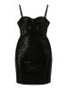 New sz XS (0-2) Women's No Boundaries Oversized Bow Mini Sequin Dress