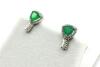 Sterling Silver Natural Green Onyx (2ct) with CZ (0.25ct) Earrings, comes with APPRAISAL $380.00. - 3
