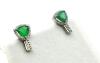 Sterling Silver Natural Green Onyx (2ct) with CZ (0.25ct) Earrings, comes with APPRAISAL $380.00. - 4