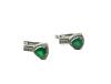 Sterling Silver Natural Green Onyx (2ct) with CZ (0.25ct) Earrings, comes with APPRAISAL $380.00. - 5