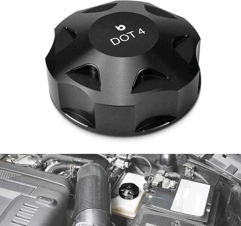 New Bevinsee Brake Fluid Cap Compatible with Audi A4 A3 A5 TT Q3 Q5 RS5 Compatible with VW Golf Jetta Polo Tiguan Aluminum 5Q0611349B Black