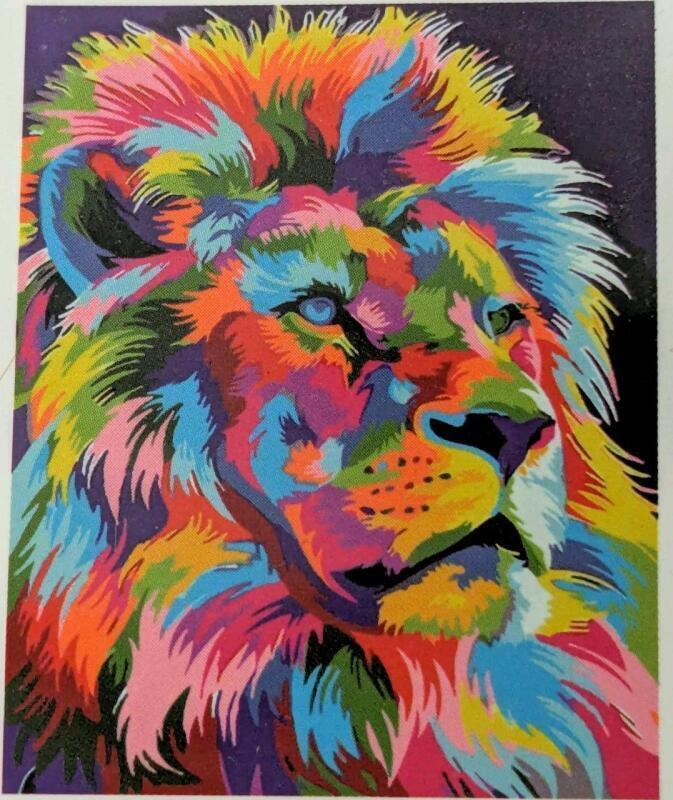 As-New Vudeco Paint By Numbers Kit, Multicoloured Lion Design, 18&rdquo; x 22&rdquo;