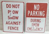 2 New Snow Warning Metal Signs