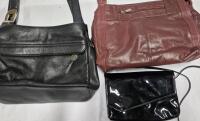3 Ladies Handbags/Purses 14 to 9" Wide