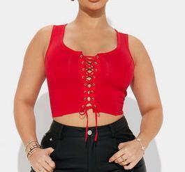 New - Womens Size Small Fashion Nova City Girl Crop Top , Red