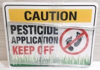 New Lawn Pesticide Warning Signs w/ Metal Stands