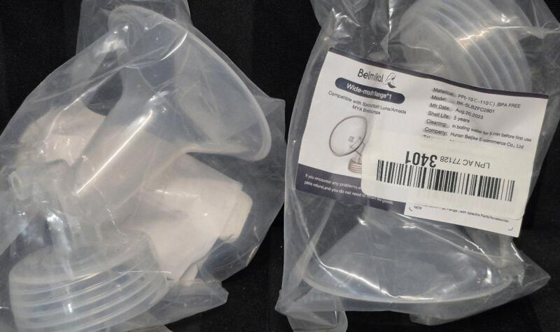 2 New Belmikal Breastpump Flanges - Compatible w/Spectra/Motif Luna/Amada MYA Breastpumps