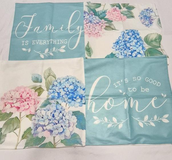 4 New sz 17.5 by 17.5" Pillowcases for Your Home Decor