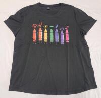 New Women's Sz. Large (8/10) CRAYON T-Shirt , Black