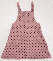 New Women's Sz. Small (4) Pink Polka Dot Overall Mini Dress