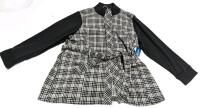 New Size 3XL Women's MY STYLE Super Warm Plaid Fleece Button-Up Belted Jacket