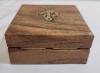 Five (5) New Wooden Jewelry Boxes w/Brass Anchor Insert . Measures 3 &frac14;"&times;3 &frac14;"&times;1 ⅝" - 4