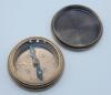 New Brass Compass w/Screw on Lid in Wooden Box . Measures 2 ⅜" diameter. - 2