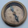 New Brass Compass w/Screw on Lid in Wooden Box . Measures 2 ⅜" diameter. - 3