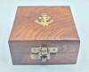New Brass Compass w/Screw on Lid in Wooden Box . Measures 2 ⅜" diameter. - 6