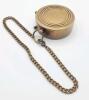 New Antique-Finish Brass Pocket Compass with Cover and Chain . See photos for size - 4
