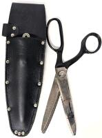 Vintage WISS USA CB9 Pinking Shears With Eberly #20 Leather Holder Holster, Shears 8.8" Long