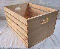 Wooden Crate w/Handles on Side . Measures 20"&times;14.5"&times;11.5"