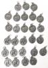 27 Saint Medallions: 13&times; Saint Florian / Firefighters, 9&times; Saint Christopher / US Army + Air Force, 4&times; Saint Michael / US Navy, 0.75" Diameter Each, Medals Non-Magnetic