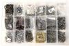 Organizer Filled Withn Assorted Split Rings & Jewelry Findings Up To 0.5" Diameter, Organizer 10.5" &times; 7" &times; 2" Tall