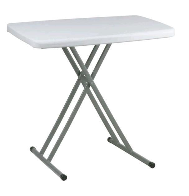 New Work Smart Resin Adjustable Height Deluxe Personal Tray Table, White/Grey, Retail's for 69.99